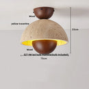 Axyaa Yellow Travertine LED Ceiling Lamp - Modern Natural Stone Ceiling Lights