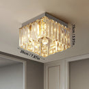 Axyaa Silvery LED Crystal Ceiling Chandelier for Home Dining Bedroom Decor