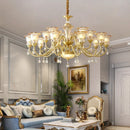 Axyaa Luxury Brass Chandelier: LED Retro Pendant Lamp for Home, Hotel, Cafe