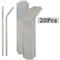 Axyaa Stainless Steel Reusable Drinking Straws - Set of 20