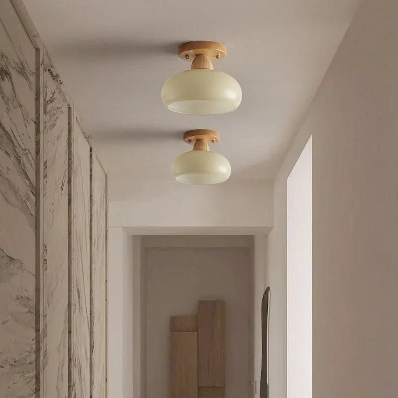 Axyaa Modern LED Wood Canopy Ceiling Light for Porch Kitchen Living Room
