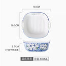 Axyaa 7-Inch Baking Bowl Double Ear Tableware Microwave Oven Rice Salad Tray