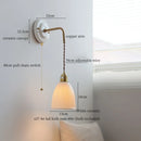 Axyaa Pleats Ceramic LED Wall Sconce Lamp with Adjustable Copper Arm