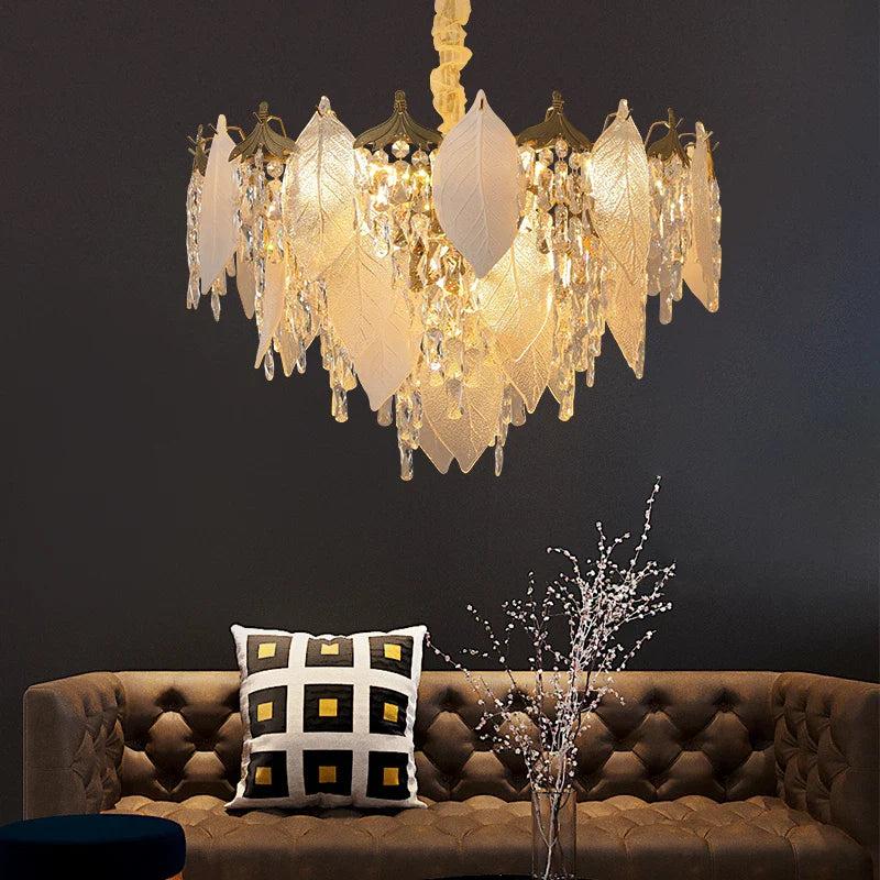 Luxury Crystal Chandelier Blade with LED lights for Living, Dining, Bedroom by Axyaa.