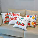 Axyaa Christmas Embroidered Pillowcase - Decorative Sofa Cushion Cover