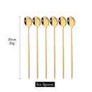 Axyaa Gold Cutlery Set: 6Pcs Long Handle Spoons for Coffee, Tea, Juice, Ice Cream