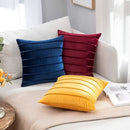 Axyaa Velvet Stripe Pillowcase for Farmhouse Rustic Christmas Decor