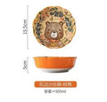 Axyaa Forest Animals Ceramic Baking Pan with Handle and Salad Bowl Set