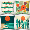 Colorful Animals & Geometric Desert Cushions Pattern Cover by Axyaa