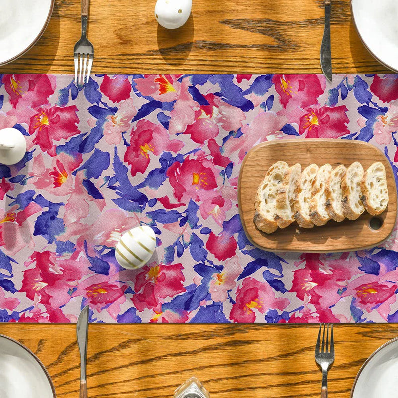 Axyaa Abstract Floral Table Runner for Kitchen Dining Party Decor