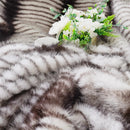 Axyaa Brown Stripe Faux Fur Throw Blanket - Luxuriously Soft and Cozy Fur Blanket