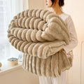 Axyaa Rabbit Velvet Blanket: Winter Thick Warm Flannel for Bedroom & Living Room