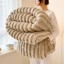 Axyaa Rabbit Velvet Blanket: Winter Thick Warm Flannel for Bedroom & Living Room