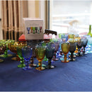 Axyaa 6-Piece 50ml Vintage Embossed Goblet Shot Glass Set
