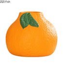 Axyaa Orange Ceramic Vase Set for Stylish Floral Arrangements and Room Decor
