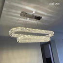 Axyaa Oval Crystal Chandelier Dimmable Pendant LED Lights