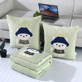 Axyaa Double-Sided Velvet Throw Pillow Quilt - Cartoon Embroidered Design