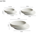 Axyaa Ceramic Dinner Plate Set - Restaurant Steak Dessert Salad Snack Insulation Plates