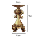 Axyaa Gold Fern Pattern Resin Candlestick Sculpture - Vintage European French Design