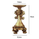 Axyaa Gold Fern Pattern Resin Candlestick Sculpture - Vintage European French Design