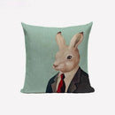 Axyaa Cute Animal Linen Cushion Cover 45*45cm for Child Sofa Home deco