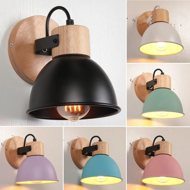 Nordic Wooden Wall Light Bedside Lamp for Bedroom Reading - Axya Brand