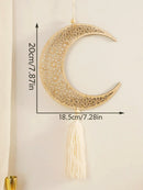 Ramadan Wooden Moon & Star Ornaments by Axyaa - Eid Decor & Ramadan Gift