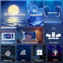 Axyaa 4K 720P Projector 8000 Lumens WiFi BT5.4 Android 14 - Home Theater Video