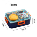 Axyaa Cartoon Lunch Box Set - Leak-Proof Kids Bento with Spoon, Sauce Box