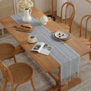 Axyaa Striped Jacquard Table Runner with Tassels for Elegant Home Decor