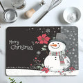Axyaa Christmas Holly Coffee Cup Mat - Non-slip Absorbent Diatoms Drain Mat for Kitchen