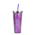 Axyaa Glitter Double Layer Sippy Cup, Large Capacity Reusable Coffee Milk Tea Cup