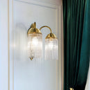 Axya Luxury Copper Crystal LED Wall Sconce for Bedroom Living Room