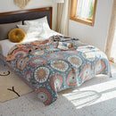 Axyaa Cotton Muslin Bedspread: Breathable Adult & Kids Jacquard Throw Blanket