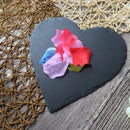 Axya Heart-Shaped Slate Dinner Plate - Elegant Stone Food Tray