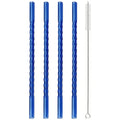 Axyaa Glass Straw Set 4 Pack for Cocktail Smoothie Bar Accessories