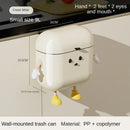 Axyaa Cream Wall-mounted Kitchen Trash Can with Lid for Food Waste