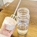 Kawaii Cats Glass Water Bottle With Straw 500ml - Axyaa Cute Tumbler