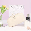 Axyaa Elegant PU Leather Cosmetic Bag: Travel Toiletry Organizer & Makeup Tote
