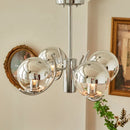 Axyaa Modern Chandelier for Living Room Bedroom Dining Study - Silver Wrought Iron Nordic Designer Lighting