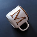 Axyaa Light Luxury Nordic Bone Couple Cup - Gold Relief Ceramic Mug