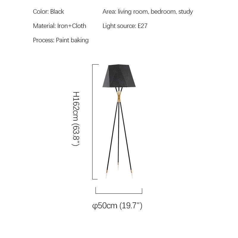 Axyaa Nordic Modern Floor Lamps Black Minimalist Art Lighting Fixtures