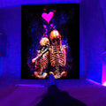 Axyaa Psychedelic Hippie Skull UV Reactive Wall Hanging for Individual Room Decor