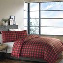 Axyaa Buffalo Plaid King Duvet Set, Reversible Cotton Bedding for All Seasons
