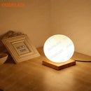 Axyaa Glass Ball Table Lamp: Wood Base, Round Design for Living Room, Bedroom & Study