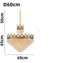 Axyaa Gold Crown Crystal Chandelier: Elegant Luxury Ceiling Light for Home