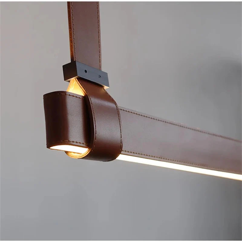Axyaa Leather Belt Island Counter Pendant Lamp