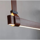 Axyaa Leather Strip Belt Pendant Lamp for Minimalist Restaurant Bar Island Counter