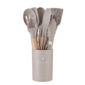 Axyaa 12-Piece Silicone Utensils Set with Wooden Handles for Non-Stick Cooking