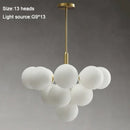 Axyaa Pure Copper Glass Chandelier LED Pendant Lamp for Modern Light Luxury Décor